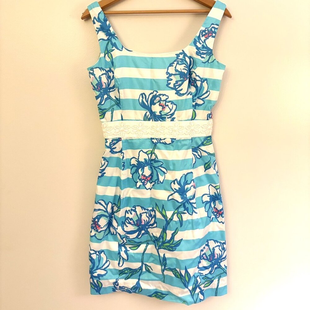 Lily Pulitzer Serena Dress Shoreley Blue Tossing The Line